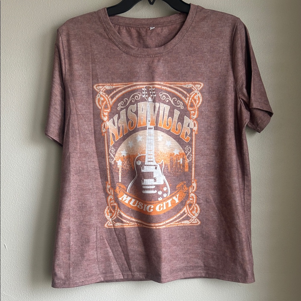 Nashville Music City Graphic T-Shirt Size Large